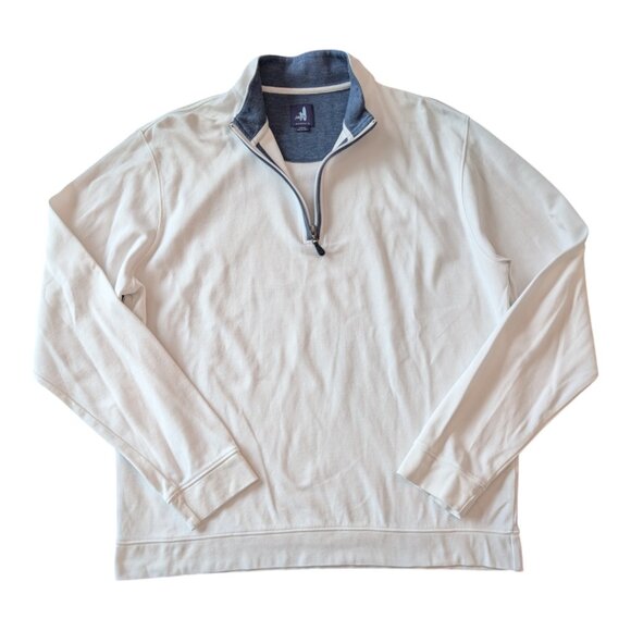 johnnie-O Sully Quarter Zip Pullover in White, Size Large - Picture 13 of 13